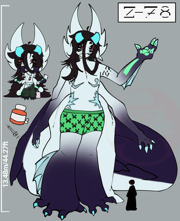 Anomaly standing a chibi besides it. Pressure OC